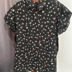 Floral Black Blouse Size 3X NWOT